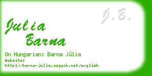 julia barna business card